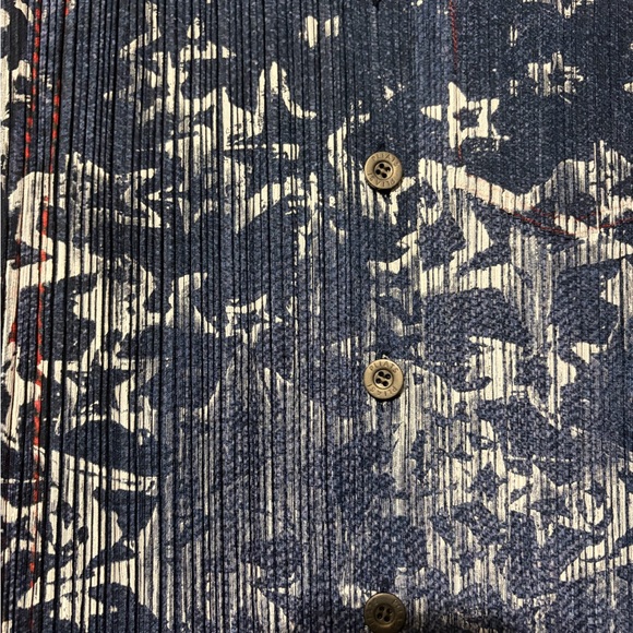 Issey Miyake RARE Denim Printed Button Up Tank - Picture 2 of 8